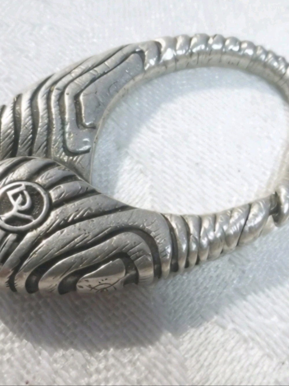 David Yurman Sterling Silver Textured Statement Key Ring